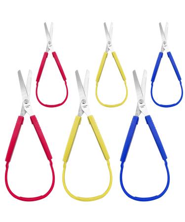6 pieces of loop scissors 14 cm / 20 cm spring scissors mini-training scissors for special needs children teenagers adults older people adaptable design right and left