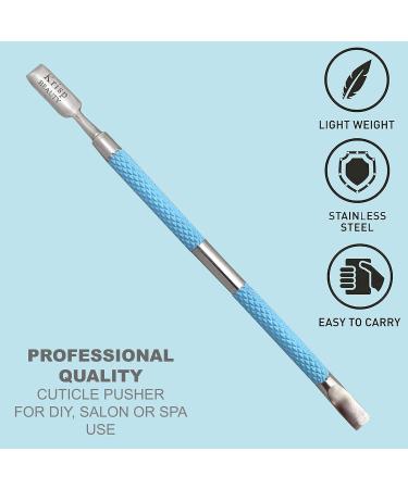 Krisp Beauty Dual Sided Cuticle Pusher - Surgical Grade Stainless Steel Manicure/Pedicure Tool Set for Nail Care - Blue - Buy Online on GoSupps.com
