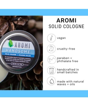 Aromi Solid Cologne | Sweet Vanilla Musk Fragrance Vegan and Cruelty-free Scent Portable Travel Small Gift Men's Stocking Stuffer Alcohol-free (Handsome) - Buy Online on GoSupps.com