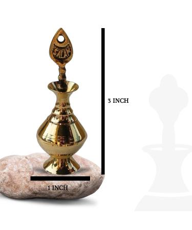 BlueQueen Islamic Brass Eye Liner Antique Bottle Holder for Women - Vintage Engraved Wedding Party Accessory with Free Eye Liner Powder - Buy Online on GoSupps.com