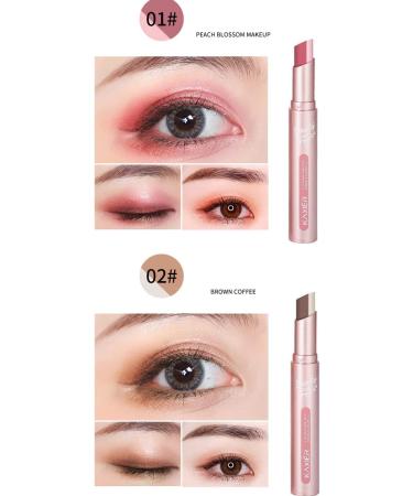 Pakivs 2PCS Eyeshadow Stick Dual Colors Eye Shadow Stick Waterproof Gradient Glitter Shimmer Eyeshadow Makeup Pen for Women - Buy Online on GoSupps.com