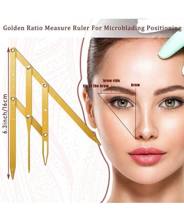 cogae 2Piece Eyebrow Ruler 3-Point Positioning Ruler Eyebrow Golden Proportion Caliper Ruler Brow Caliper Measuring Tool Gold - Buy Online on GoSupps.com