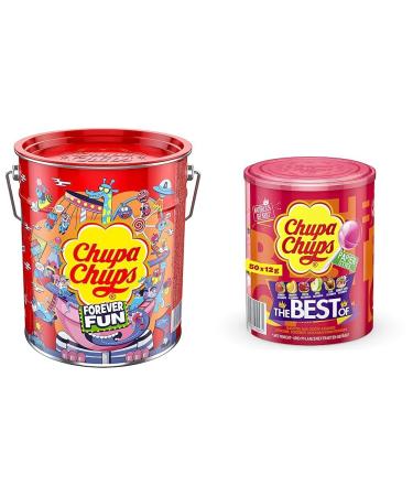 Chupa Chups Best of Lollipop-Eimer contains 150 lollipops in 6 flavors in the pop art metal can & best of lollipotile can contains 50 lollis in 6 flavors such as cola bundle with lollipotile can 50 x 12g