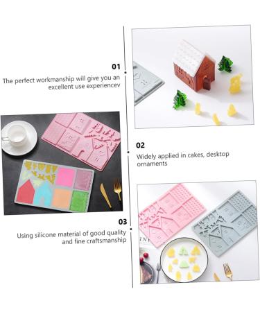 Cabilock 12 Pcs Cake Baking Tools Silicone Molds House Cookie Home Tools Christmas Cake Mold Manual Dessert - Buy Online on GoSupps.com