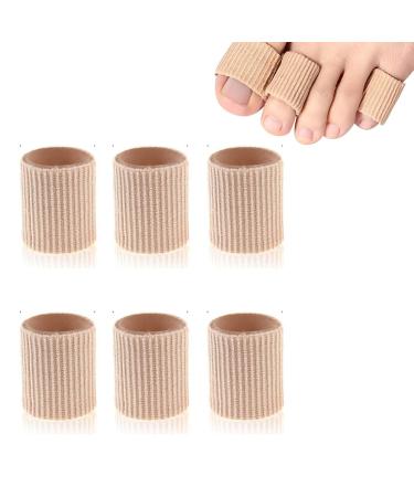 Toe Cushion Tubes Set of 6 Soft Gel Protectors for Corns Blisters Calluses - Pain Relief (S)
