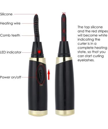 Mini Electric Eyelash Curler - Portable Heated Applicator for Beginners | Lasting Results in Black - Buy Online on GoSupps.com