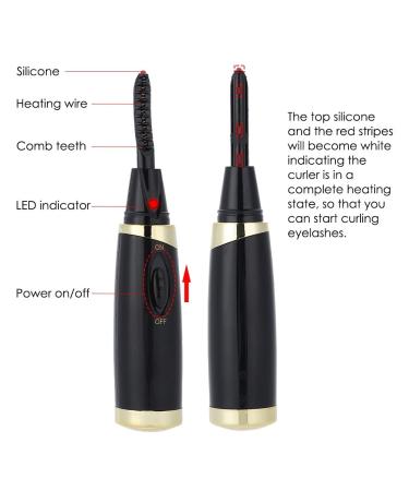 Heated Eyelash Curler - Mini Electric Eyelash Mascara for Long-Lasting Curls | Perfect Valentine's Gift for Girls (Black - Buy Online on GoSupps.com