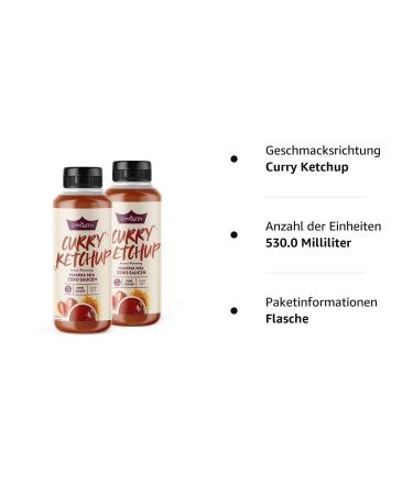 Gymqueen Mamma Mia Zero Sauce 2x265ml Low-Calorie Fat-Free Sugar-Free Vegetarian Curry Ketchup for Dishes & Salads - Buy Online on GoSupps.com