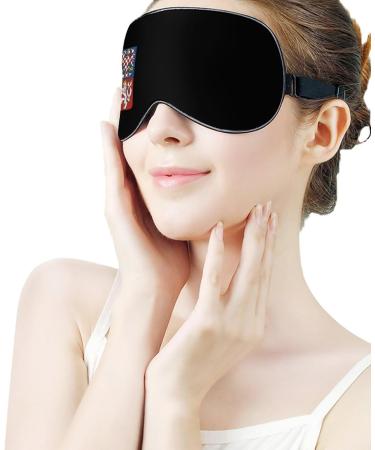 Czech National Emblem Sleep Mask - Adjustable Soft Eye Cover for Effective Shading | Funny Blindfold for Men & Women - Buy Online on GoSupps.com