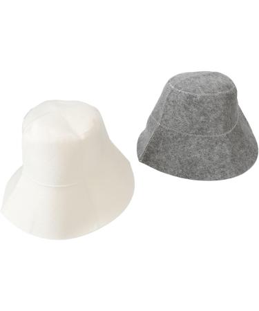 2 Pack Sauna Hats - Water Absorbent Felt Vaporarium Head Protection for Men & Women | White & Gray - Buy Online on GoSupps.com