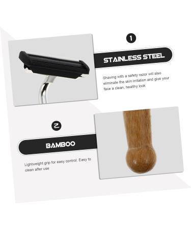 Frcolor 4-Piece Bamboo Handle Safety Razor Set - Eco-Friendly Double Edge Razor for Men - Manual Shaving Tools - Buy Online on GoSupps.com