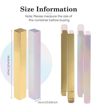 Holographic Gold Eyeliner and Lip Gloss Packaging Box Set - 50 Pieces | Makeup Sample Wrapping Storage for Gifts and Business | DIY Twist Pen Holder | 14.5 x 1.6 x 1.6cm - Buy Online on GoSupps.com