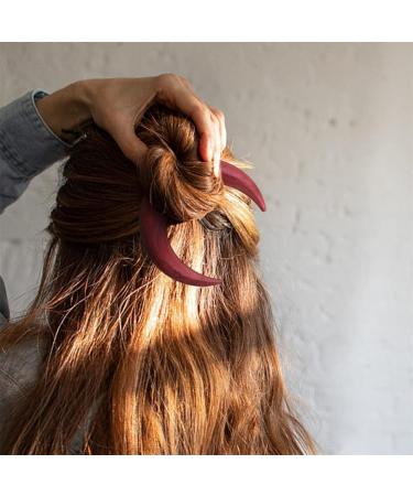 Hand Carved Crescent Moon Hair Fork Crescent Moon Hair Fork Moon Hair Stick Handmade Hair Pin Wooden Comb for Women's Thick Hair Styling Tool Accessories Black - S - Buy Online on GoSupps.com