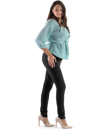 Milano Maternity Jeans - Ultra Stretch Butter Soft Denim, High Waisted Over the Bump Band, Comfortable Slim Fit Clothing for Pregnant Women - Size 14 Black - Buy Online on GoSupps.com