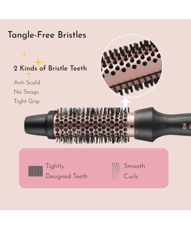 1 1/4 Inch Ceramic Tourmaline Curling Iron Brush - Dual Voltage Travel Tool for Long & Medium Hair - Black - Buy Online on GoSupps.com