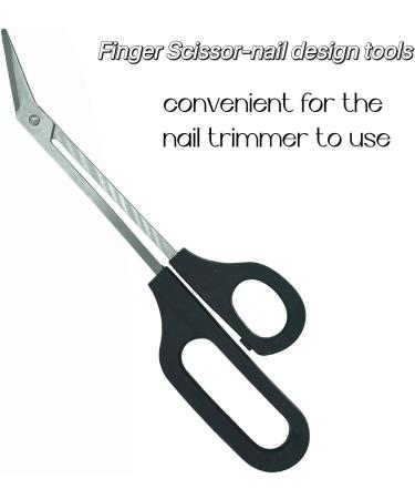 Long Handled Toenail Scissors Clippers for Thick and Ingrown Nails - 8 Inch Toe Nail Clippers for Seniors - Ergonomic Design in Black - Buy Online on GoSupps.com