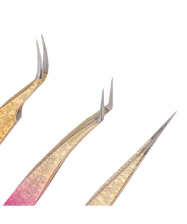 3PCS Nail Art Tweezers Set - Stainless Steel Manicure Tools Curved & Pointed Designs for Home & Salon Use Ideal for Eyelashes Jewelry & Rhinestones - Buy Online on GoSupps.com