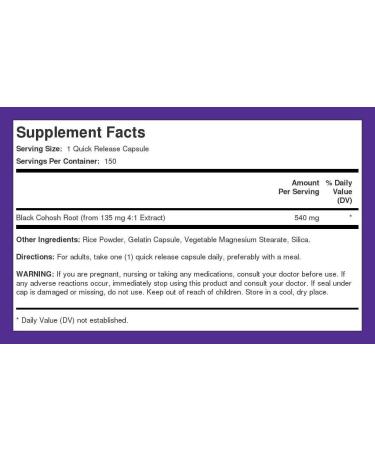 Piping Rock Black Cohosh 700mg 150 Capsules Non-GMO Gluten Free Supplement - Buy Online on GoSupps.com
