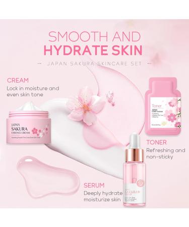 Skincare Set for Teenage Girls - Japan Sakura 24PCS | Cleanser Toner Serum & More - International Shipping - Buy Online on GoSupps.com