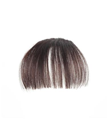 Frcolor Clip in Hair Bangs Hair Extension False Hair Piece Clip Mode One Piece in Hair Bangs (Dark Brown)