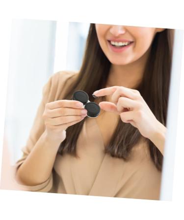 Partykindom Contact Lens Storage Case - Stylish Black Mussel Shell Organizer for Colored Lenses - Compact 7.2x5.8x2cm Lens Holder & Tool - Buy Online on GoSupps.com