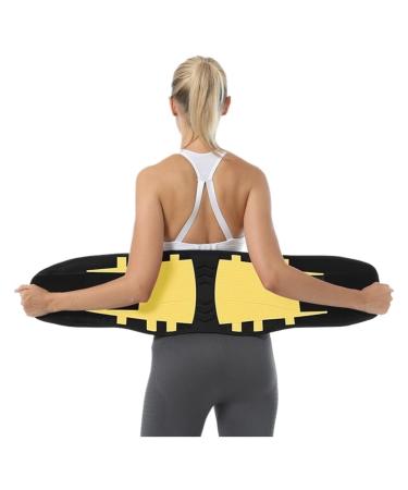 Back Support Back Brace Lumbar Support Elastic Back Lumbar Brace Support Belt Orthopedic Posture Corrector Lower Back Waist Back Support Belt(Yellow X-Large) X-Large Yellow