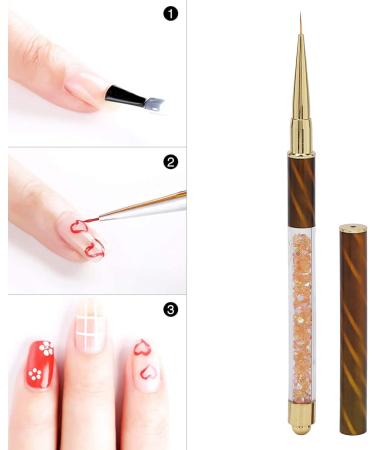 Manicure Liner Pen Nail Rhinestone Picker Dotting Pen Nail Art DIY Decoration Tool for Household Nail Shop (Orange stripes (middle pull cord)) - Buy Online on GoSupps.com