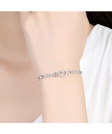 Women's Bracelet Exquisite Heart Bracelet Jewelry Crystal Bracelet Popular Fashion Jewelry Bracelet Personalized Birthstone Bracelet Natural Birthday Bracelet Purple - Buy Online on GoSupps.com