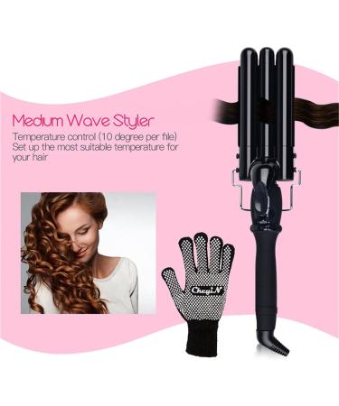 Curling Iron Professional Hair Curling Wand LCD Digital 3 Barrels Curling Iron Wand 25mm Tourmaline Ceramic Triple Barrels Anion Large Hair Waver Roller 19mm 22mm 25mm BY ZZYY (Color : 22mm) - Buy Online on GoSupps.com