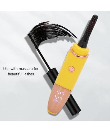 Rechargeable Heated Eyelash Curler - Electric Lash Curler with Separator & 4 Heating Modes for Perfect Lashes - Yellow - Buy Online on GoSupps.com
