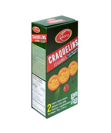 Oven Baked Veggie Crackers 200g - 2 Packs of 100g Each for Extra Freshness | Crispy and Savory Snack | Premium Quality Grocery Food | Ideal Snack for Kids | Indulge in the Taste of Adoro Groceries