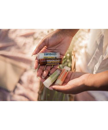 ZAMBEEZI Organic Beeswax Lip Balm Variety 4 Pack - Lemongrass Tangerine & Honeybalm - Fair Trade & Ethically Sourced - Buy Online on GoSupps.com