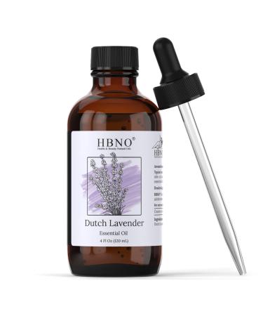 HBNO California Bottled Dutch Lavender Essential Oil 4 fl oz (120ml) - Natural Lavender Oil for Skin Perfect for Cleaning Aromatherapy DIY & Diffuser Lavender 4 Fl Oz (Pack of 1)