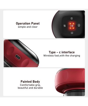 Rechargeable Electric Cupping Massage Device - 6/12 Gear Intelligent Therapy Tool for Home Office & Travel (Red) - Buy Online on GoSupps.com
