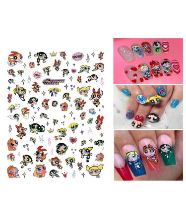Cute Cartoon Nail Art Sticker Decals - 3D Self-Adhesive Designer Stickers for Women, Kids, and Girls - Manicure Decoration Supplies - 6 Sheets - Buy Online on GoSupps.com