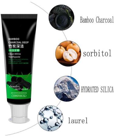 Yanjiayi Bamboo Charcoal Toothpaste - Deep Clean Fresh Breath & Stain Removal (1PC) | Aktivo Carbon Formula for Whiter Teeth - Buy Online on GoSupps.com