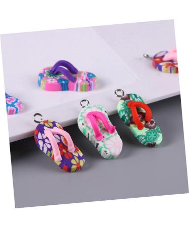 HOMSFOU 10pcs Polymer Clay Slippers Decked Accessories Summer Accessories Jewelry Accessories Summer Slippers Pendant Charms Summer Decor Keychain Charms Bracelet Necklace Soft Clay - Buy Online on GoSupps.com