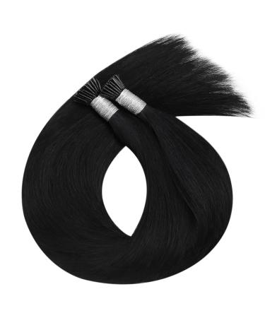 Moresoo I Tip Extensions - Real Hair Bonding Extensions Black Keratin Pre-Bonded 40g/Pack 16 inch/40 cm #1 I-Tip Hair Extensions - Buy Online on GoSupps.com