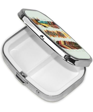 Buy Bohemian Feather Small Pill Case - 2 Compartment Travel Organizer & Cute Pill Box for Purse - Perfect Gift - Buy Online on GoSupps.com