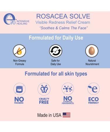 Rosacea Solve Redness Relief Cream - Calming Face Moisturizer for Sensitive Skin - Organic Ingredients with Aloe Vera, Almond Oil, Licorice & Chamomile Extracts - Buy Online on GoSupps.com