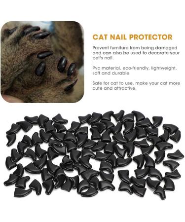 YOUTHINK 100Pcs Cat Nail Caps - Soft Anti-Scratch Claw Covers for Cats & Dogs (S-Black) | Safe & Comfortable Pet Protection - Buy Online on GoSupps.com
