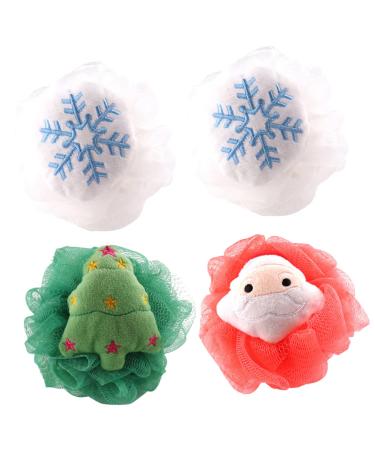 4pcs Bath Ball Bath Exfoliating Bath Ball Kids Bath Loofah Bath Sponges Body Wash Ball Skin Cleaning Scrubber Shower Scrubber for Body Bathing Skin Scrubber Bath Supply