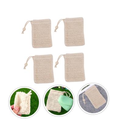 FRCOLOR 8 Pcs Cotton Linen Soap Pouches - Natural Sisal Drawstring Bags for Soaps | Eco-Friendly Durable & Perfect for Women - Khaki Color - Buy Online on GoSupps.com