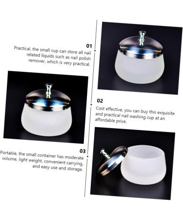 PACKOVE Lot de 2 Gobelets Dissolvants pour Vernis Ongles en Verre D poli Rond Couvercle en Acier Inoxydable Taille Moyenne Accessoires Nail Art pour Usage Professionnel et Personnel - Buy Online on GoSupps.com