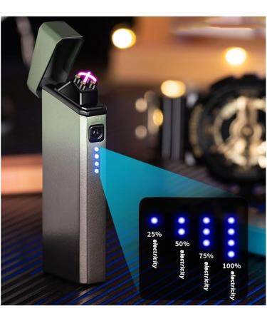 Metal Candle Dual Arc Lighter Windproof Flameless USB Rechargeable Lighter with LED Battery Display for Candle Camping(Cc) - Buy Online on GoSupps.com