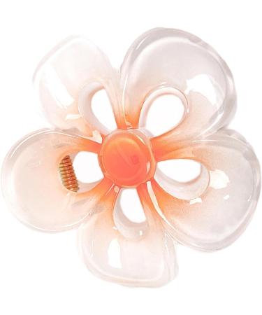 Floral Hair Clips Cute Acrylic Hawaiian Hair Clips | Women's Hair Barrettes Hair Styling Accessories Large Non-Slip Hair Clips for Beaches Orange1 - Buy Online on GoSupps.com