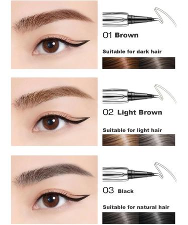 Cooklesa Eyebrow Cooklesa Upgraded Natural Waterproof Eyebrow Pen with Microfine Tip Two-Pronged Eyebrow Pencil Natural Waterproof Eyebrow Pen With Microfine Tip Cooklesa Eyebrow Pencil (Black+Gray) - Buy Online on GoSupps.com