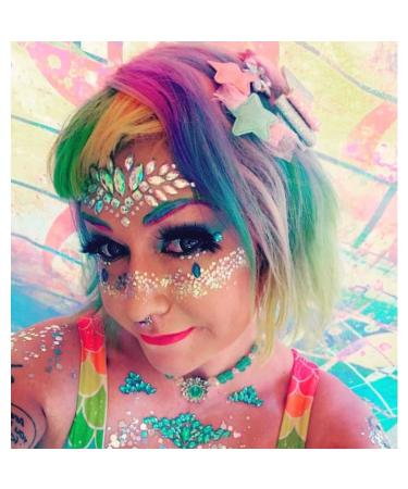 Rhinestone Face Stickers | Mermaid Face Gems & Jewels | Festival Temporary Tattoos for Women & Girls | 2 Sets - Buy Online on GoSupps.com