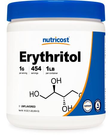 Nutricost Erythritol 1 LB, (454 Grams) - Low-Calorie Sweetener, Non-GMO, Gluten Free