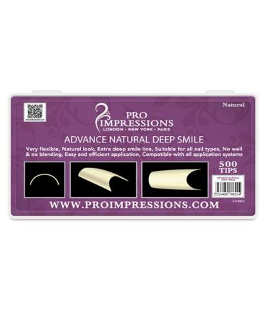 Pro Impressions Advance Natural Deep Smile 50 Nail Tips Size 7